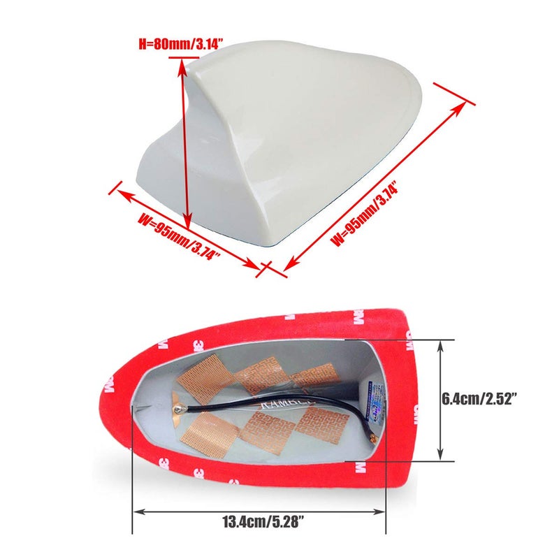Ramble- Shark Fin Antenna, Utility Model Patented Production, Auto Exterior Parts, Car SUV Aerial Accessories, Antennas for Subaru XV and Forester (Advanced Style, Pearl White) - Image 5